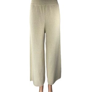 Sincerely Jules Cream Wide-Leg Knit Pants